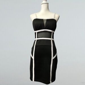 XOXO Chic Bodycon Black & White Mini Dress